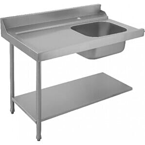 Prodis T80205 Entry Table for Prodis T Series Passthrough Dishwashers with Sink & Splashback, 1200mm