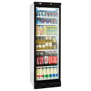 Prodis XD380LH Left Hand Hinged Single Door Upright Display Chiller, 372 Litres