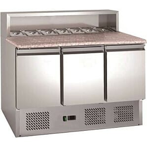 Chefsrange PSH903 3 Door Pizza Preperation Counter with Granite Top