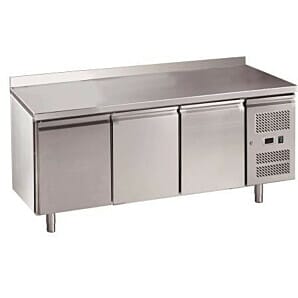 Chefsrange RC3HU 3 Door Fridge Counter with Castors & Splashback