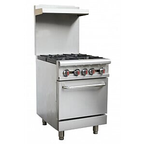 Chefsrange RGR24 4 Burner Range with Backsplash & Shelf
