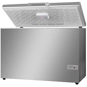 Front view of the Vestfrost SB400-STS Stainless Steel Commercial Chest Freezer