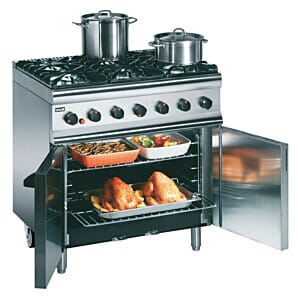 Lincat SLR9C/N Silverlink 600 Natural Gas Free-standing Oven Range - Castors at Rear - 6 Burners - W 900 mm - 35.5 kW