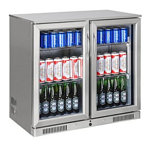 Sterling Pro Green SP2HC-STS Stainless Steel Double Door Bottle Cooler, 228 Litres B-GRADE