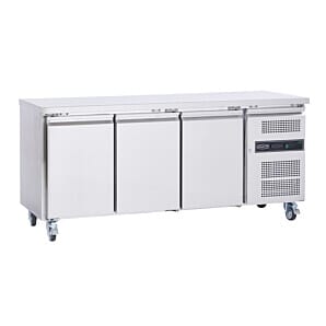 Front view of the Sterling Pro Cobus SPCF300N 3 Door Freezer Counter, 417 Litres
