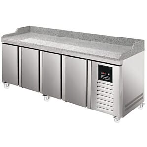 Front view of the Sterling Pro Green SPI-7-225-40-GR 4 Door Granite Counter Fridge, 615 Litres
