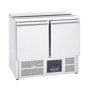 Sterling Pro Cobus SPU200SL 2 Door Hinged Lid & Chop Board Saladette Counter, 240 Litres