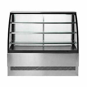 Tilted side view of the Sterling Pro EVO150-SS Stainless Steel Patisserie Counter, 1500mm
