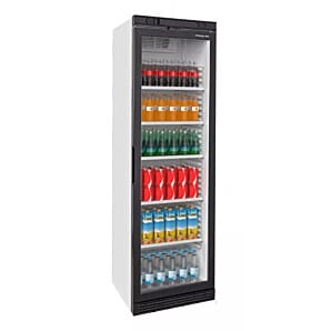 Front view of the Sterling Pro Green SPG385 Upright Single Door Display Chiller