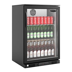 Front view of the Sterling Pro SP1HC-BK Green 106 Bottle Hinged Single Door Bottle Cooler