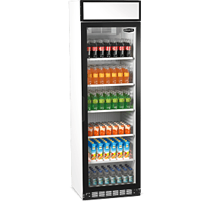 Sterling Pro SPG390C Single Door Upright Display Chiller with Canopy, 373 Litres