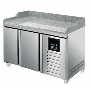 Front view of the Sterling Pro Green SPI-7-135-20-GR 2 Door Granite Counter Fridge, 290 Litres
