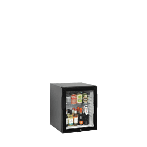 Tefcold TM35GC Glass Single Door Black Slient Minibar Fridge, 27 Litres