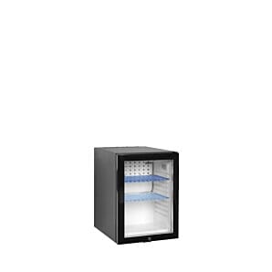 Tefcold TM45GC Glass Single Door Black Slient Minibar Fridge, 38 Litres