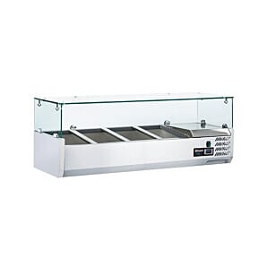 Blizzard TOP1200CR 1/3 Gastronorm Preparation Top with Glass Cover, 1200mm