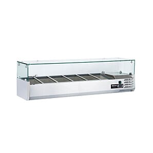 Blizzard TOP1500CR 1/3 Gastronorm Preparation Top with Glass Cover, 1500mm