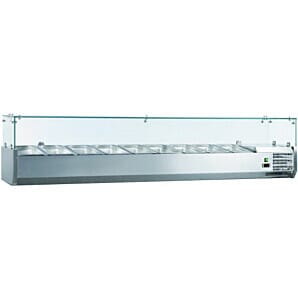Chefsrange TU150013G 5 x 1/3 GN + 1 x 1/2 GN Glass Topping Well Unit, 1500mm