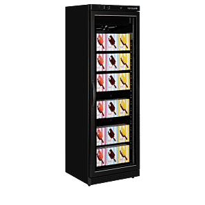 Tefcold UF400VGB Glass Single Door Display Freezer, 400 Litres