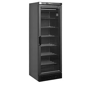 Tefcold UFSC371G BLACK Glass Single Door Display Freezer, 300 Litres