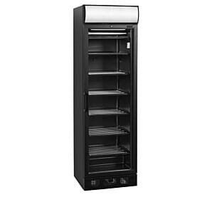 Tefcold UFSC371GCP BLACK Glass Single Door Display Freezer, 300 Litres