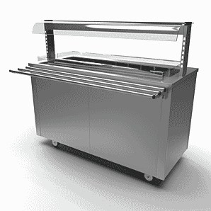 Moffat Versicarte Pro VC4RWLGTR Refrigerated Well with Open Front Gantry & Tray Rail Package, 4 x 1/1 GN