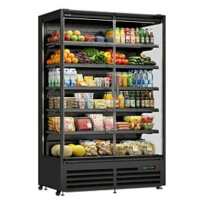 Prodis XMD1250-MK2-K Black Panoramic Frameless Glass Door Multideck, 1310mm