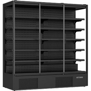 Prodis XMD1875-P-FGD-K Black Panoramic Frameless Glass Door Multideck, 1935mm