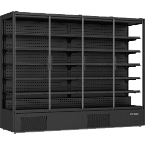 Prodis XMD2500-P-FGD-K Black Panoramic Frameless Glass Door Multideck, 2560mm