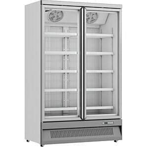 Prodis XPD1250-N-G-LE Glass Double Door White Display Freezer, 1006 Litres