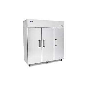 Front view of the Atosa YBF9242GR Triple Door Upright Freezer, 1390 Litres
