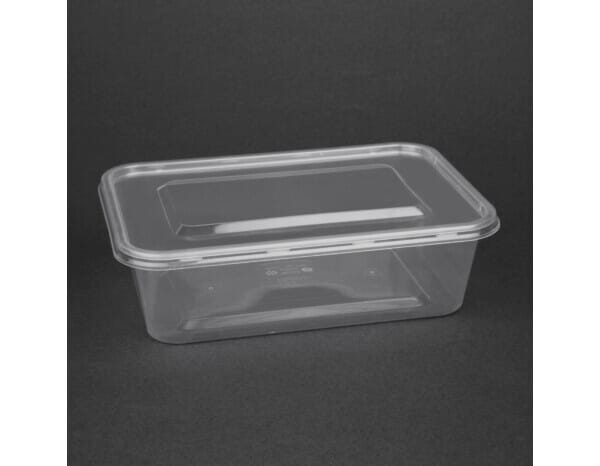 DM182 - 634 - Fiesta Recyclable Plastic Microwavable Containers with Lid  Medium 650ml (Pack of 250)