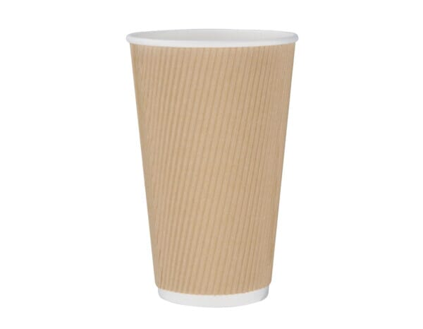 Fiesta Recyclable Coffee Cups Ripple Wall Kraft 455ml / 16oz (Pack of ...