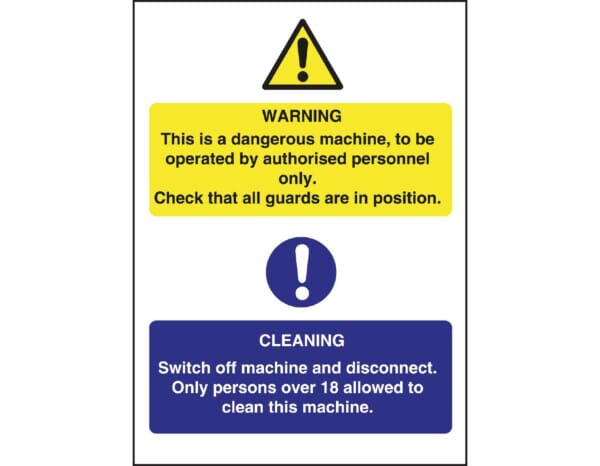 Dangerous Machine Cleaning Sign - (Code: L945) | Alexanders Direct