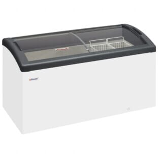 Elcold Focus 151 Sliding Curved Glass Lid Chest Freezer 418ltrs