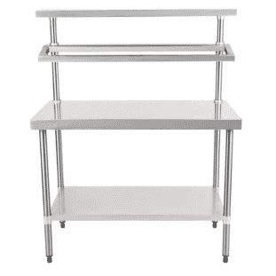 Front view of the Vogue CB908 Stainless Steel Prep Station w/ Gantry
