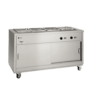 Front view of the Parry HOT15BM Hot Cupboard With Bain Marie Top
