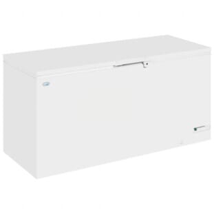 Front view of the Interlevin LHF620 White Solid Lid Chest Freezer
