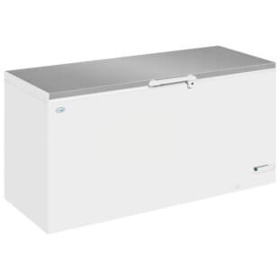 Front view of the Interlevin LHF620SS Stainless Steel Lid Chest Freezer