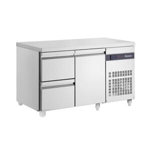 Front view of the Inomak PN29-ECO 1 Door & 2 Drawer 1/1 Gastronorm Refrigerated Counter, 274 Litres