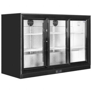 Elstar EM231S Black Sliding Double Door Back Bar Display Chiller, 191 ...