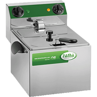 Front view of the Fama MFR 80 Single Basket Electric Fryer, 3.25kW
