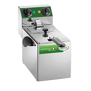 Front view of the Fama MFR 40 Single Basket Electric Fryer, 2kW