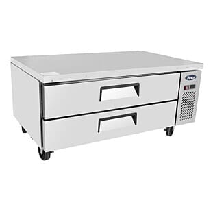 Front view of the Atosa MGF8450GR Refrigerated 2 Drawer Chef Base 215 Litres, 2 x 2/1GN & 6 X 1/6GN