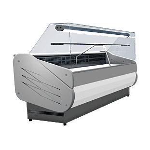 Tilted Front view of the Sterling Pro SALINA80/100VD Flat Glass Serveover Counter, 1040mm
