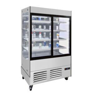 Tilted front view of the Atosa YLM480B Closed Display Multideck, 1000mm
