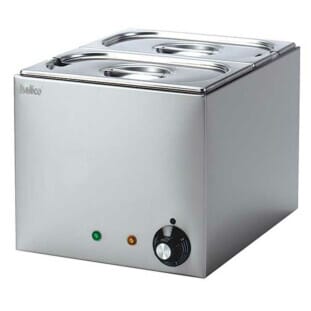 Front view of the Hallco MBM2 Electric Dry Heat Bain Marie, 0.25kW