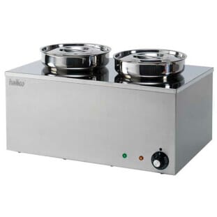 Front view of the Hallco MBM2R Electric Dry Heat Bain Marie, 6kW
