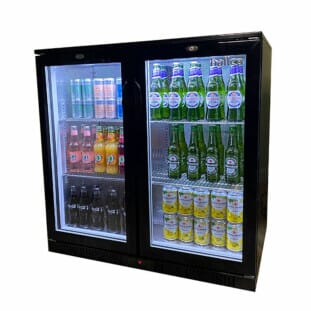 Hallco HC2BK Undercounter Hinged Double Door Bottle Cooler, 223 Litres