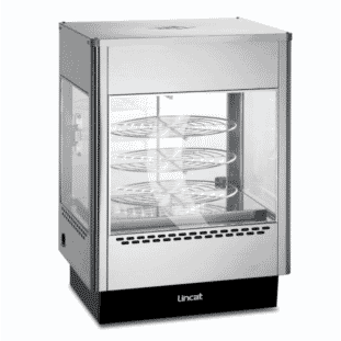 Lincat UM50D Seal Upright Counter-Top Heated Two Door Merchandiser w/ Rotating Rack