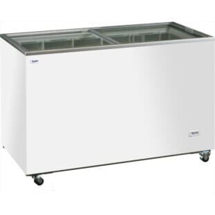 Prodis NV3 Flat Sliding Glass Lid Display Chest Freezer, 355 Litres